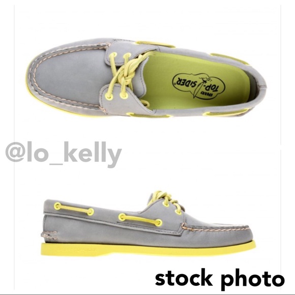 yellow sperry boat shoes